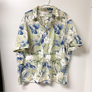 Natural Issue Hawaiian Floral Print Short Sleeve Button Down 100% Cotton Size XL